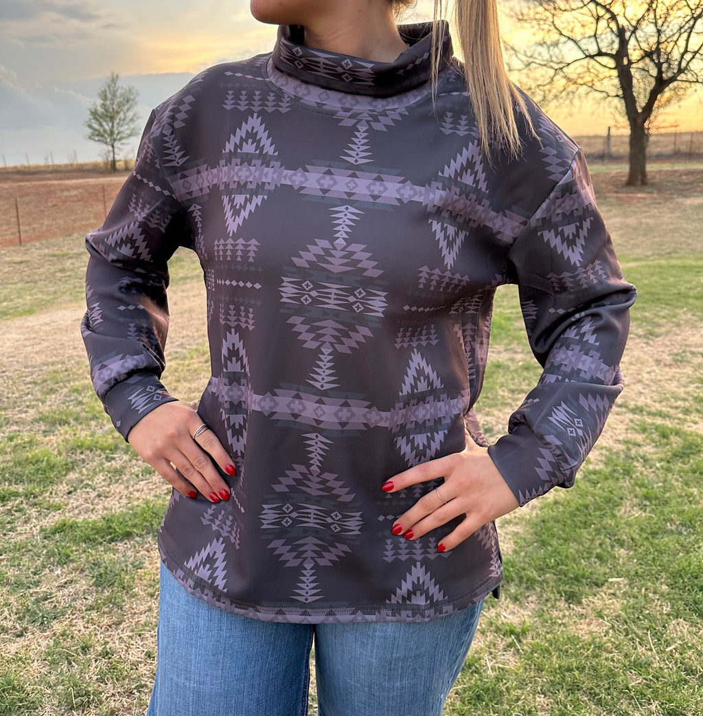 Sterling Kreek pullover with turtleneck.
